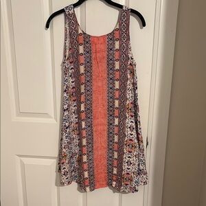 Lulu's Coral and Navy Floral Tank Top